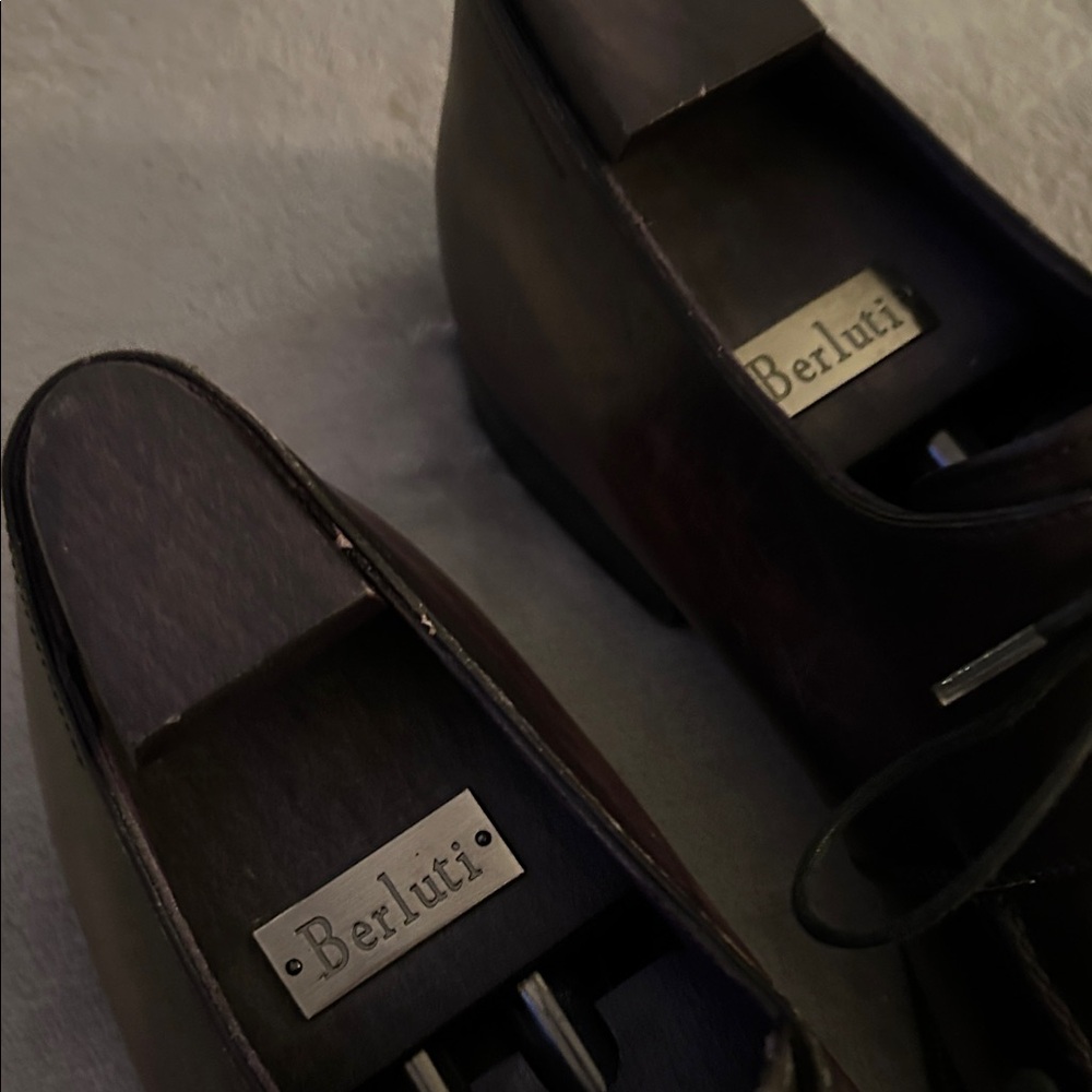 Berluti Dark Brown Leather Oxfords shoes